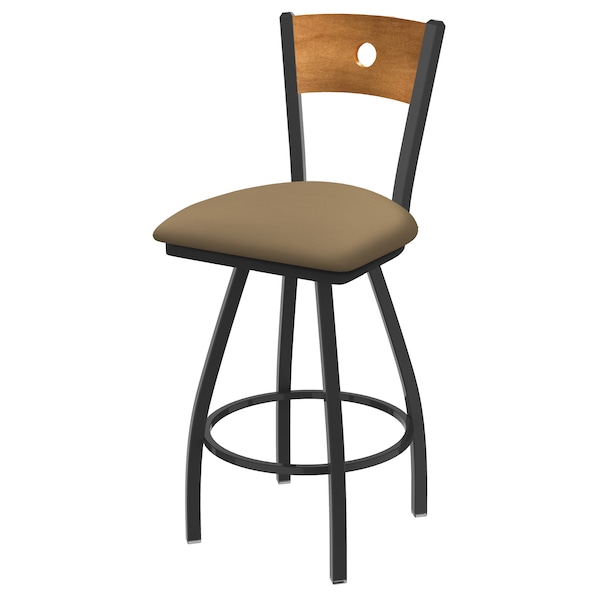 36" Swivel Counter Stool, Bronze Finish, Med Back, Canter Sand Seat
